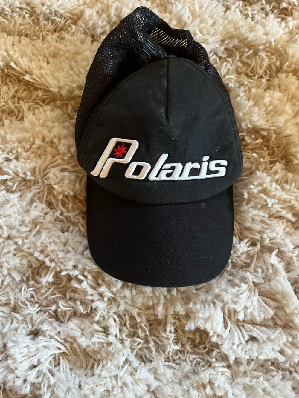Polaris Black Embroidered Logo Baseball Cap